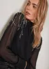 Black Embellished Chiffon Top sold by Mint Velvet