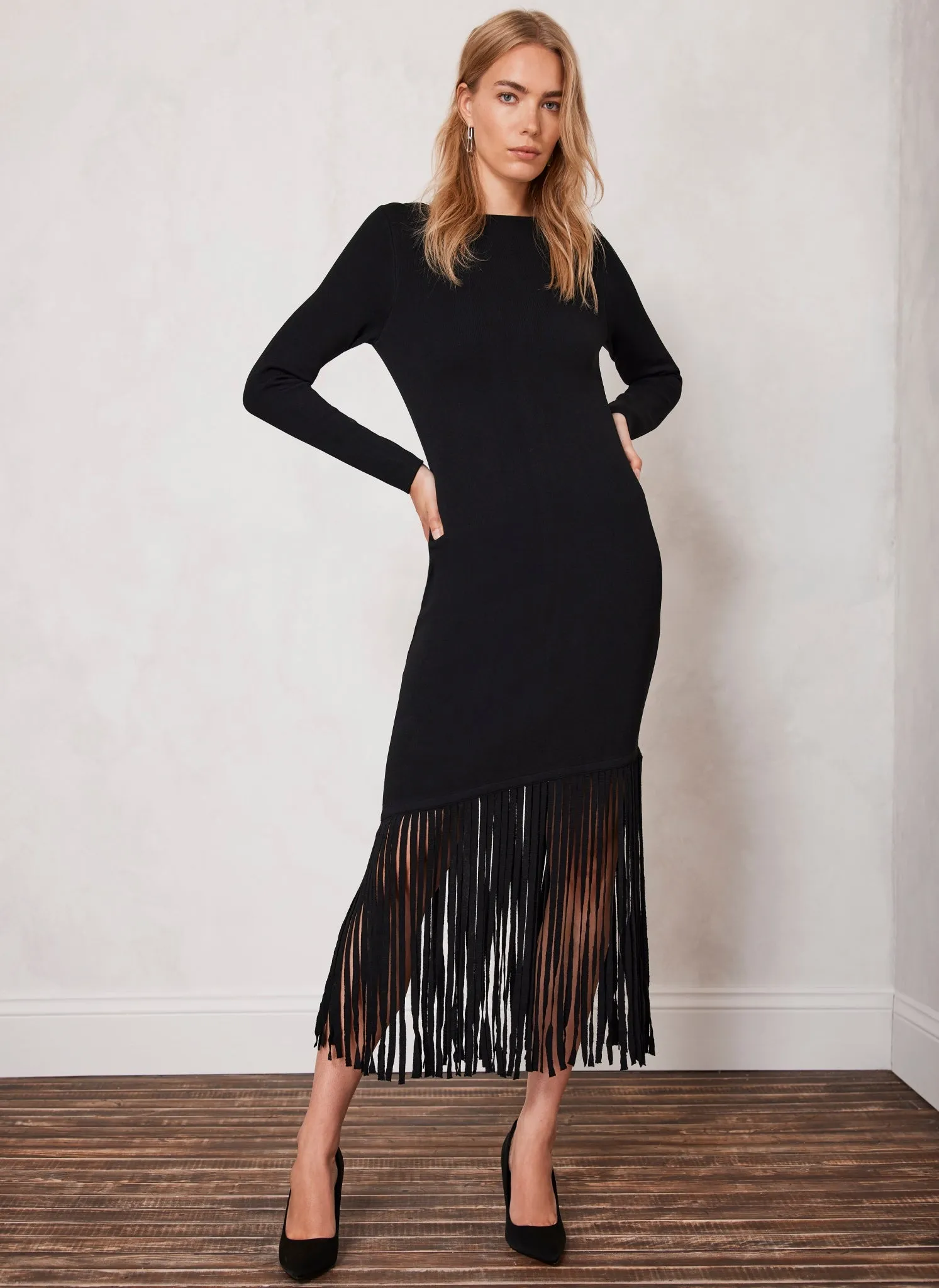 Black Fringed Maxi Dress sold by Mint Velvet product image thumbnail 2