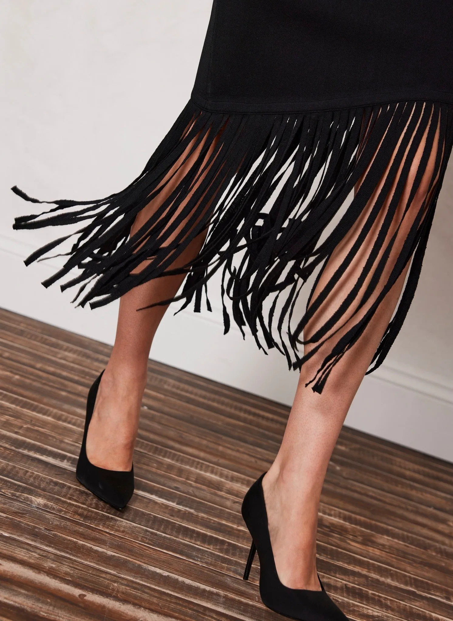 Black Fringed Maxi Dress sold by Mint Velvet product image thumbnail 4