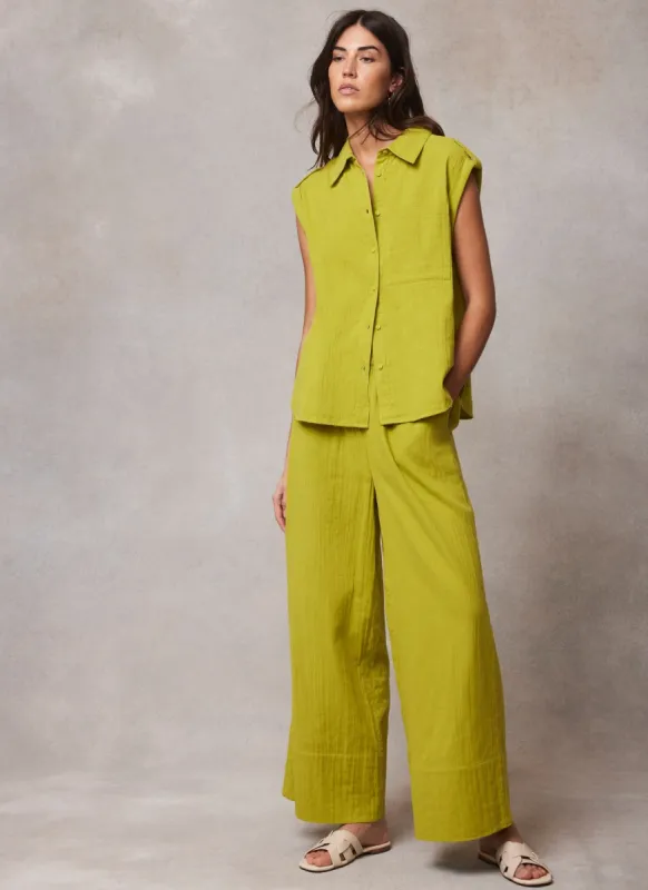 Green Cotton Top & Trouser Set sold by Mint Velvet
