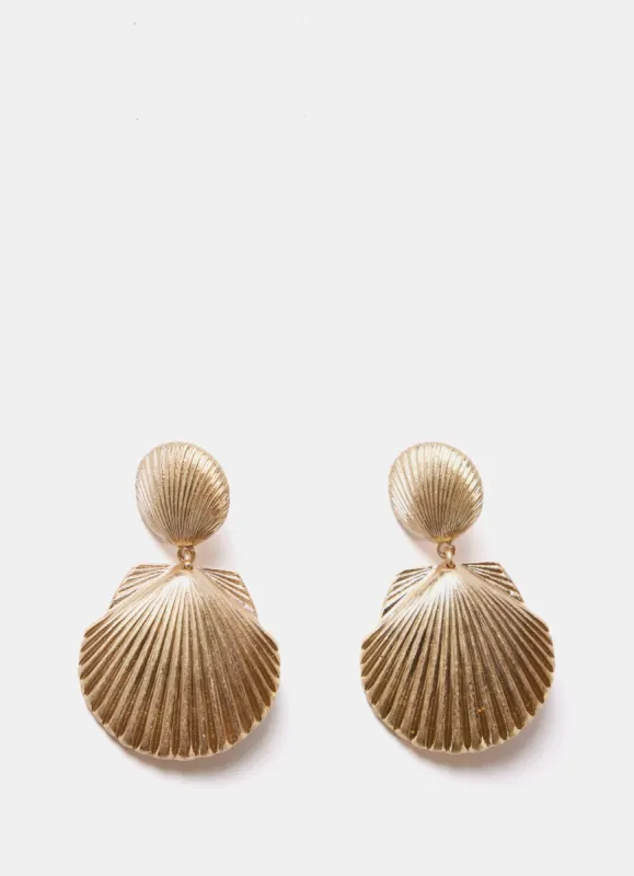 Gold Tone Shell Drop Earrings sold by Mint Velvet