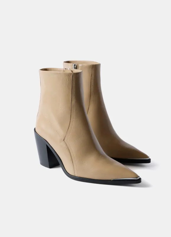 Neutral Leather Ankle Boots sold by Mint Velvet