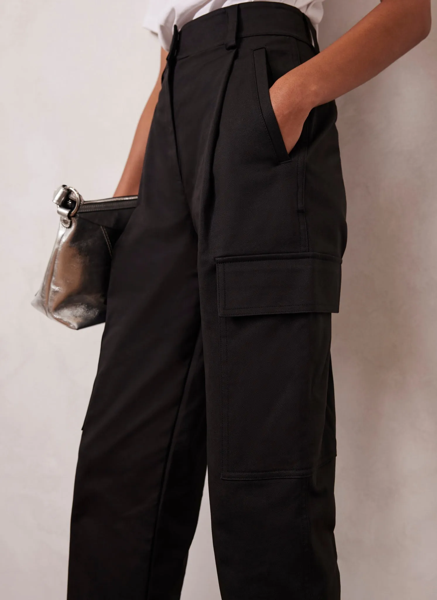 Black Cotton Blend Trousers sold by Mint Velvet product image thumbnail 3