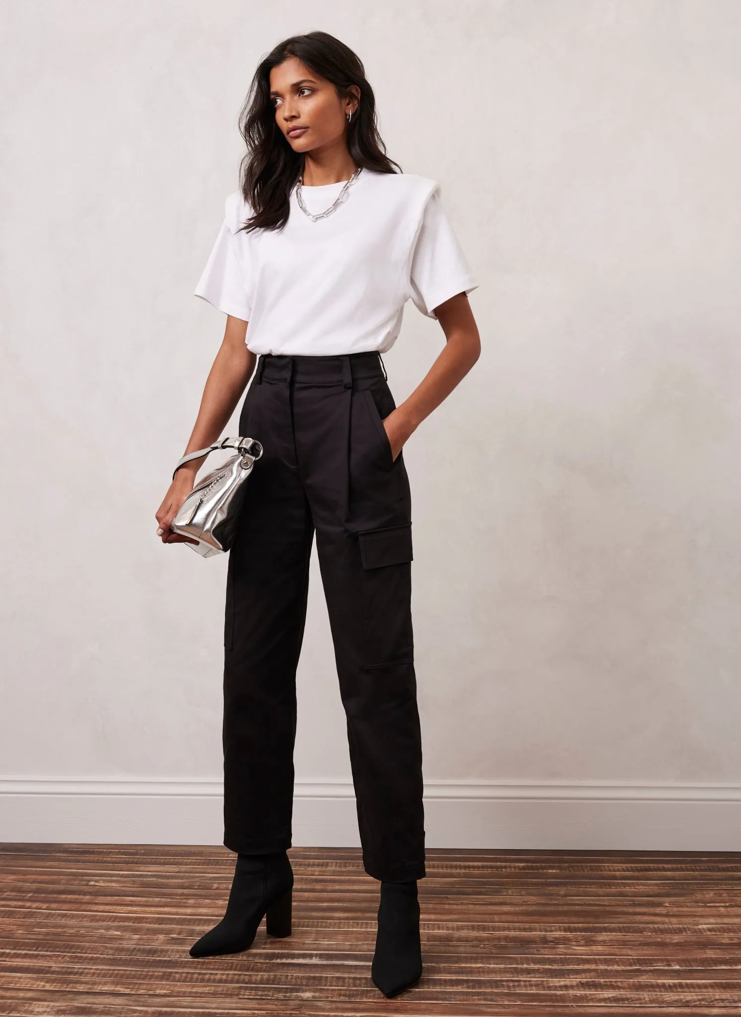 Black Cotton Blend Trousers sold by Mint Velvet product image thumbnail 5