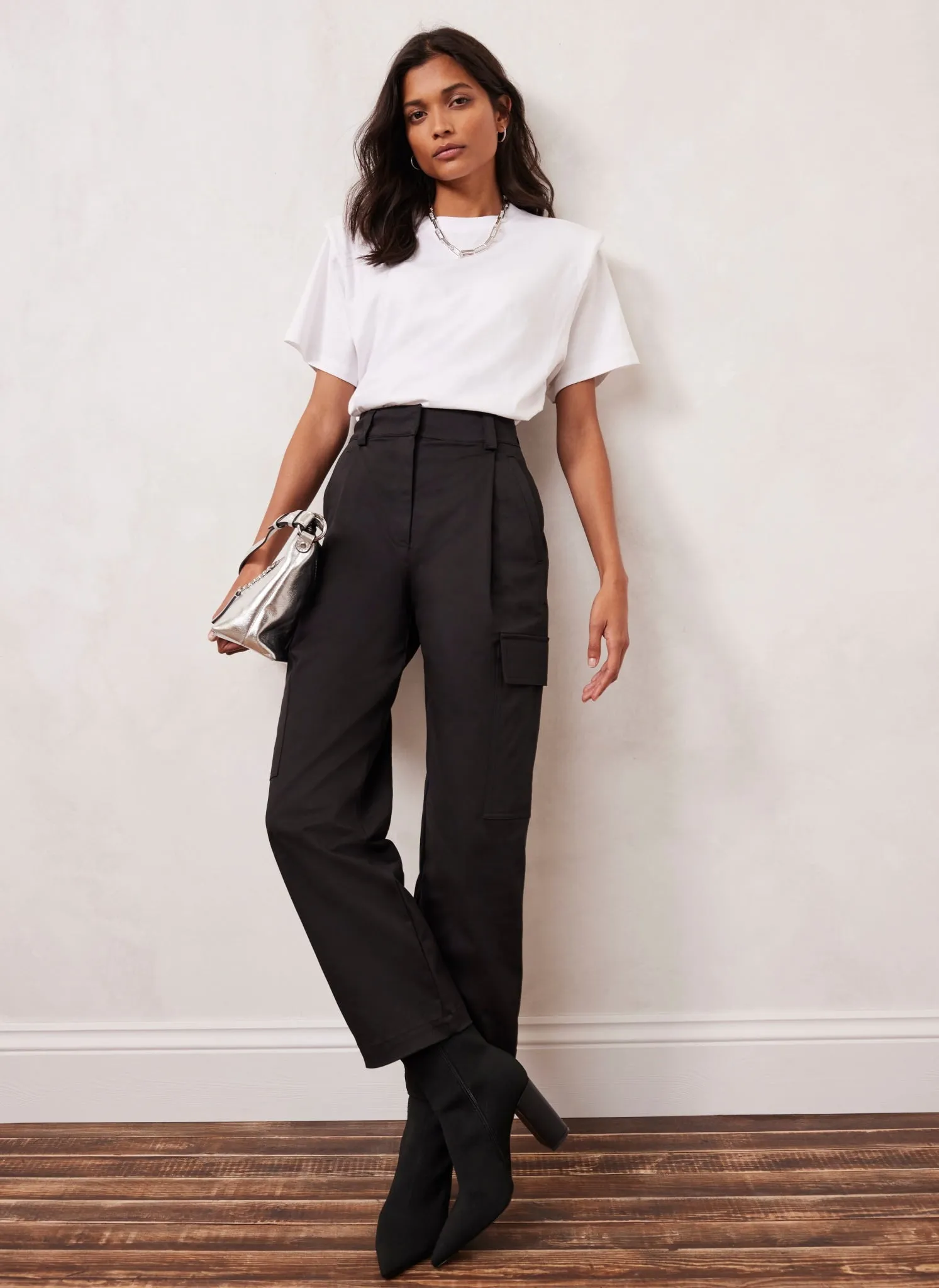 Black Cotton Blend Trousers sold by Mint Velvet product image thumbnail 4