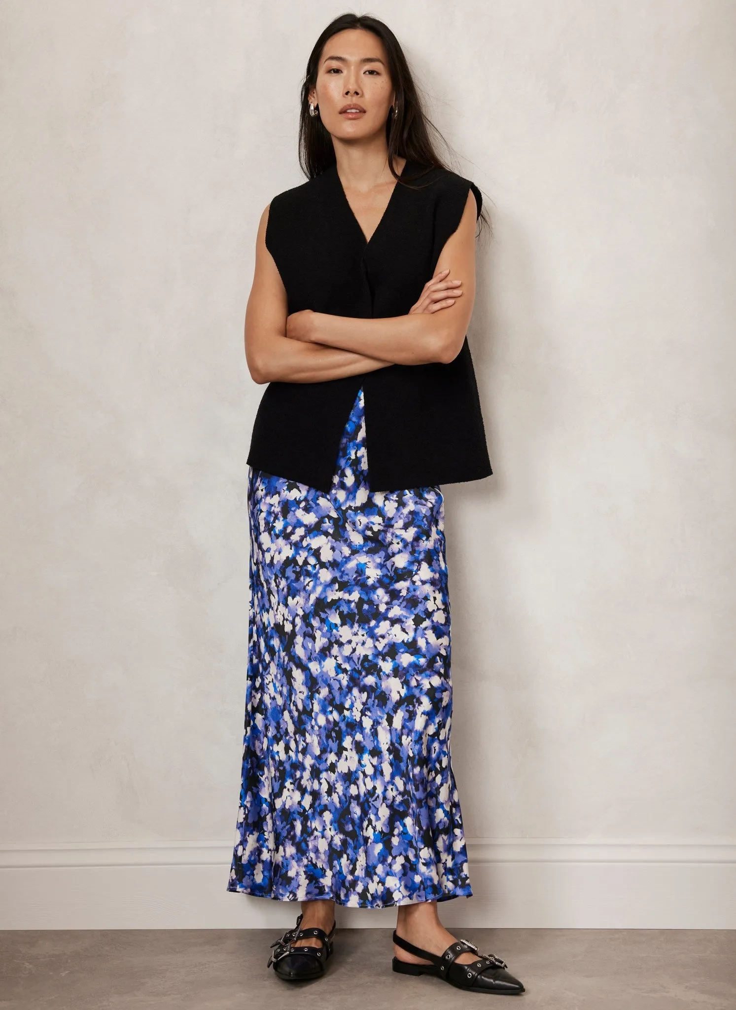 Blue Abstract Print Slip Skirt sold by Mint Velvet product image thumbnail 3