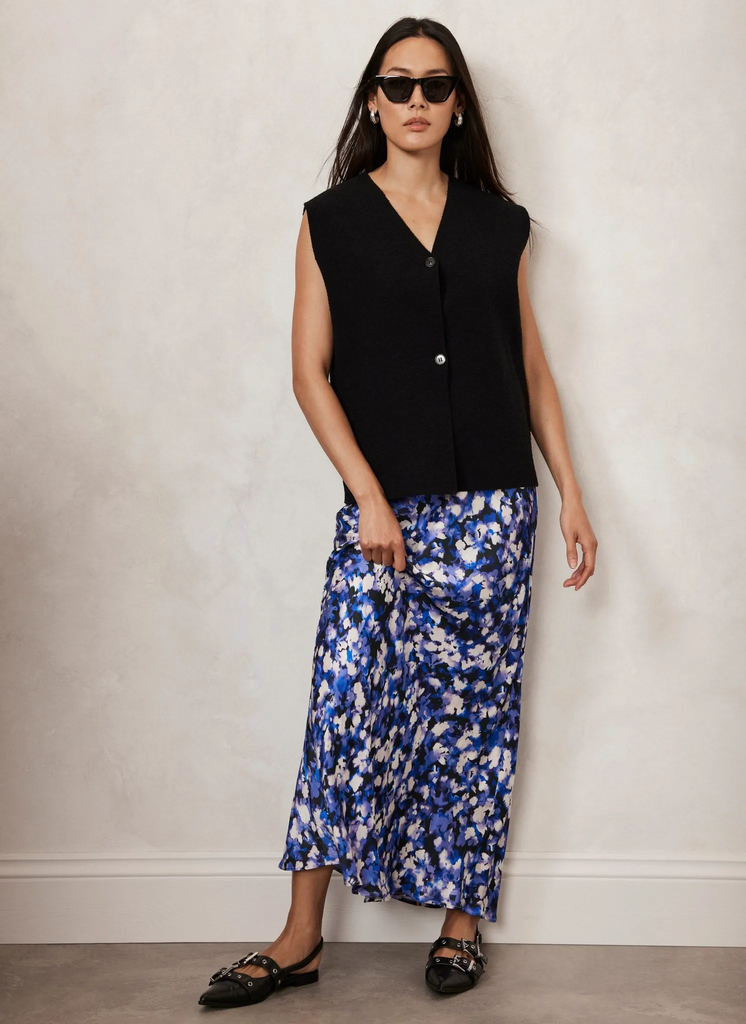 Blue Abstract Print Slip Skirt sold by Mint Velvet product image thumbnail 5