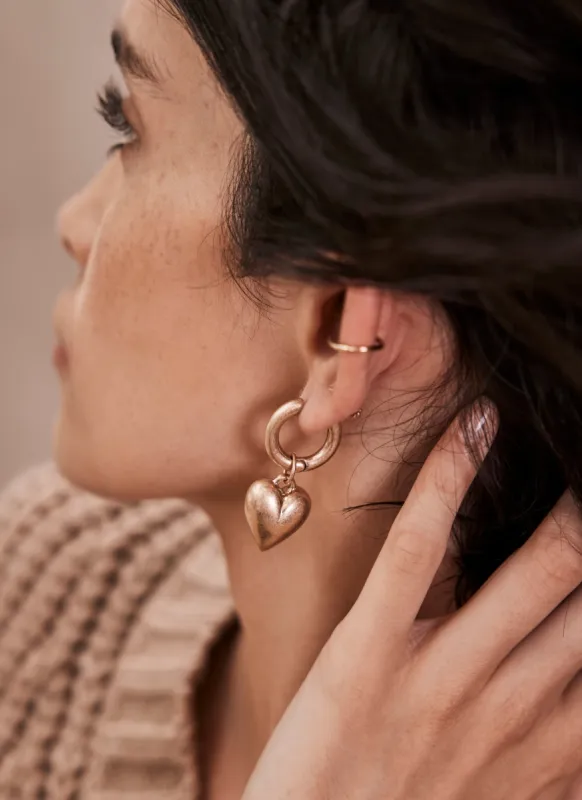 Gold Heart Drop Earrings sold by Mint Velvet