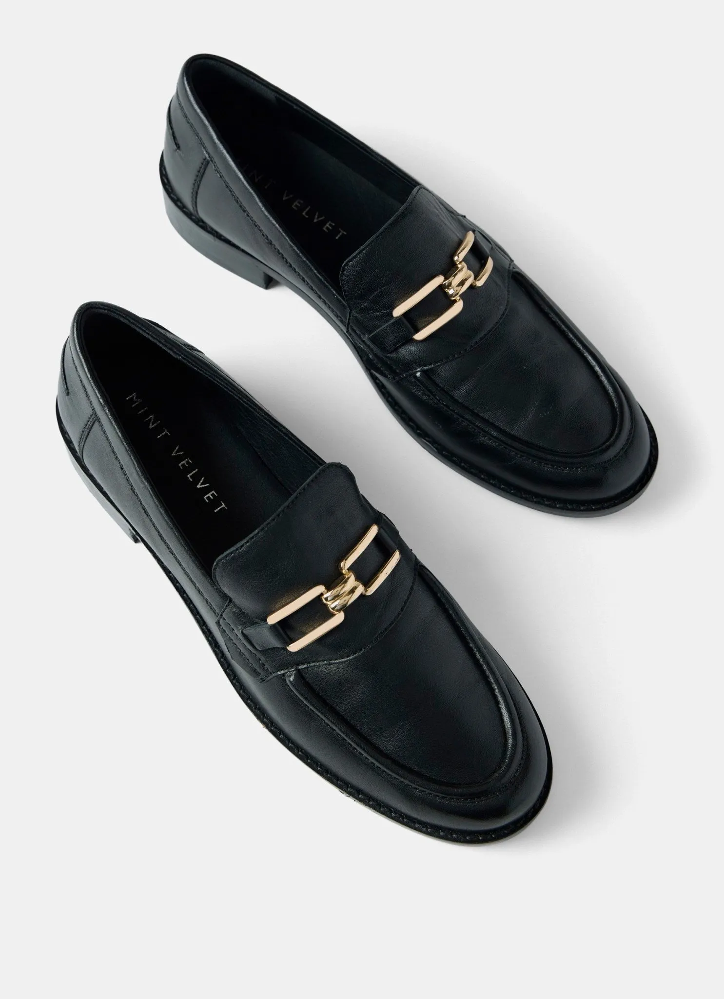 Black Leather Classic Loafers sold by Mint Velvet product image thumbnail 3