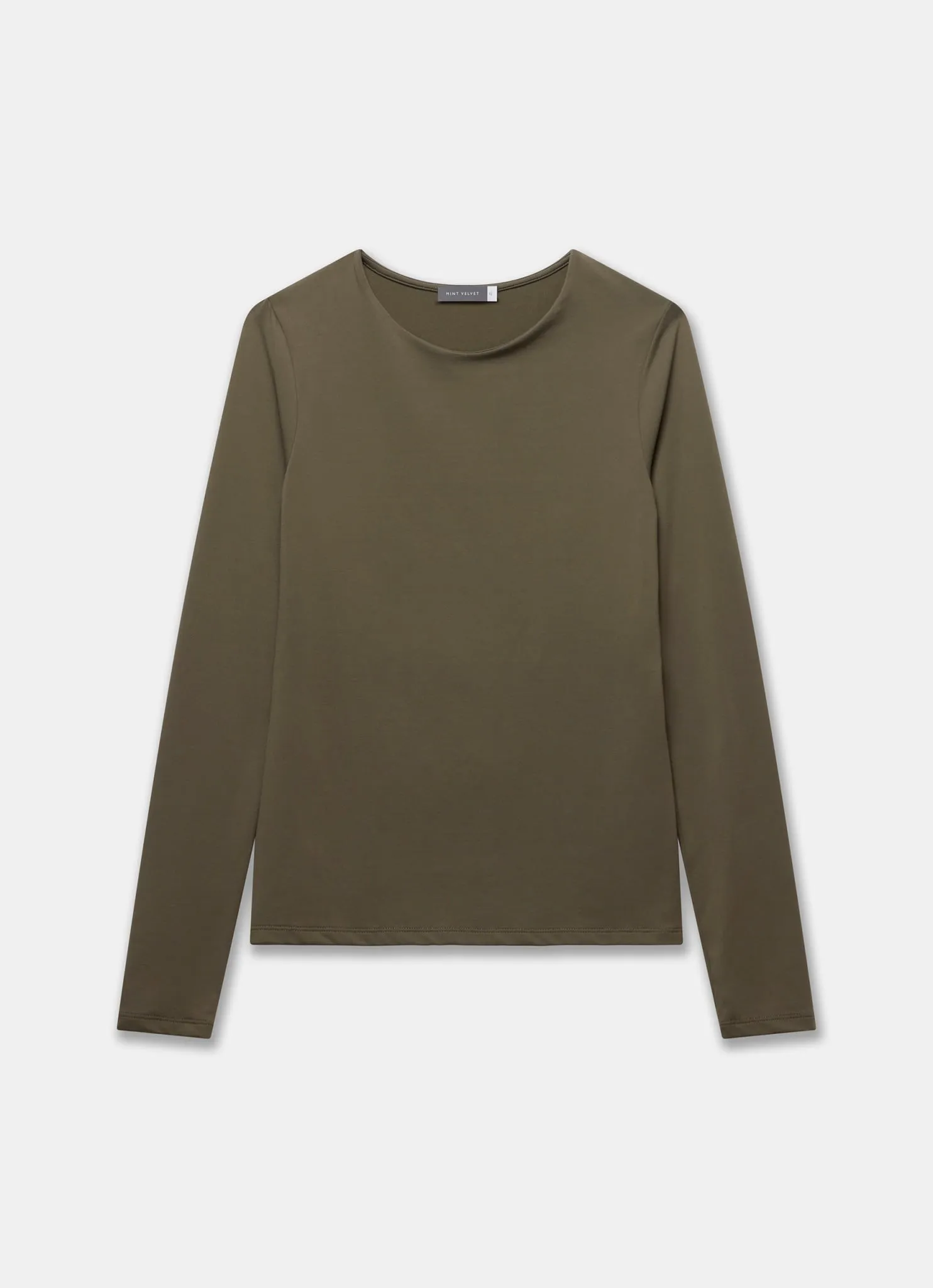 Khaki Layering Crew Neck Top sold by Mint Velvet product image thumbnail 5