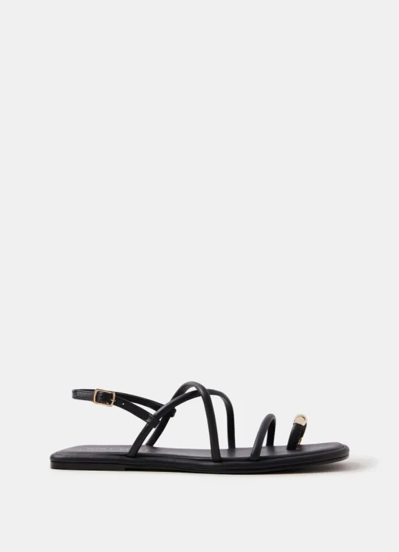 Black Leather Strappy Sandals sold by Mint Velvet