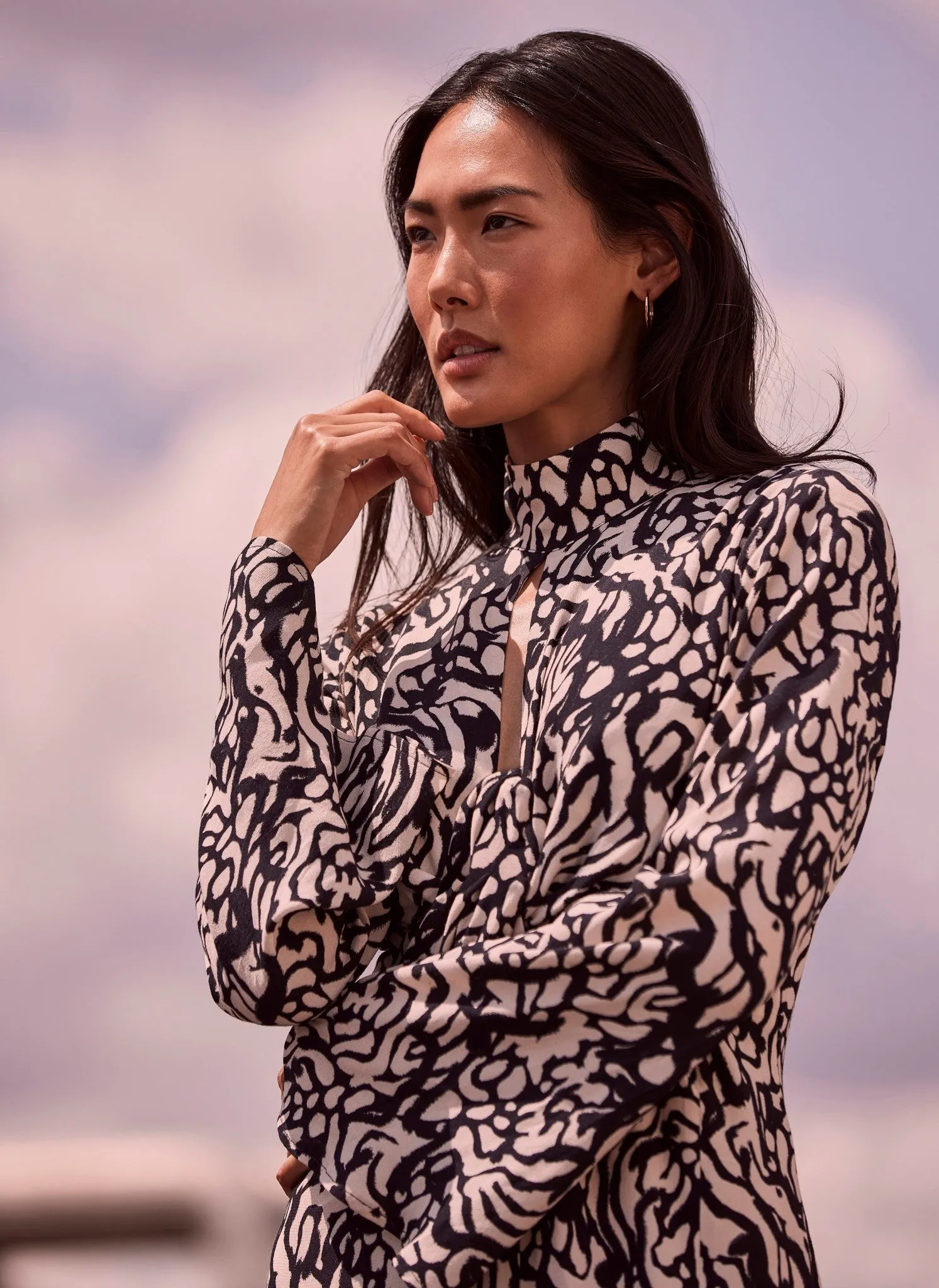 Black Print Midi Dress sold by Mint Velvet product image thumbnail 2