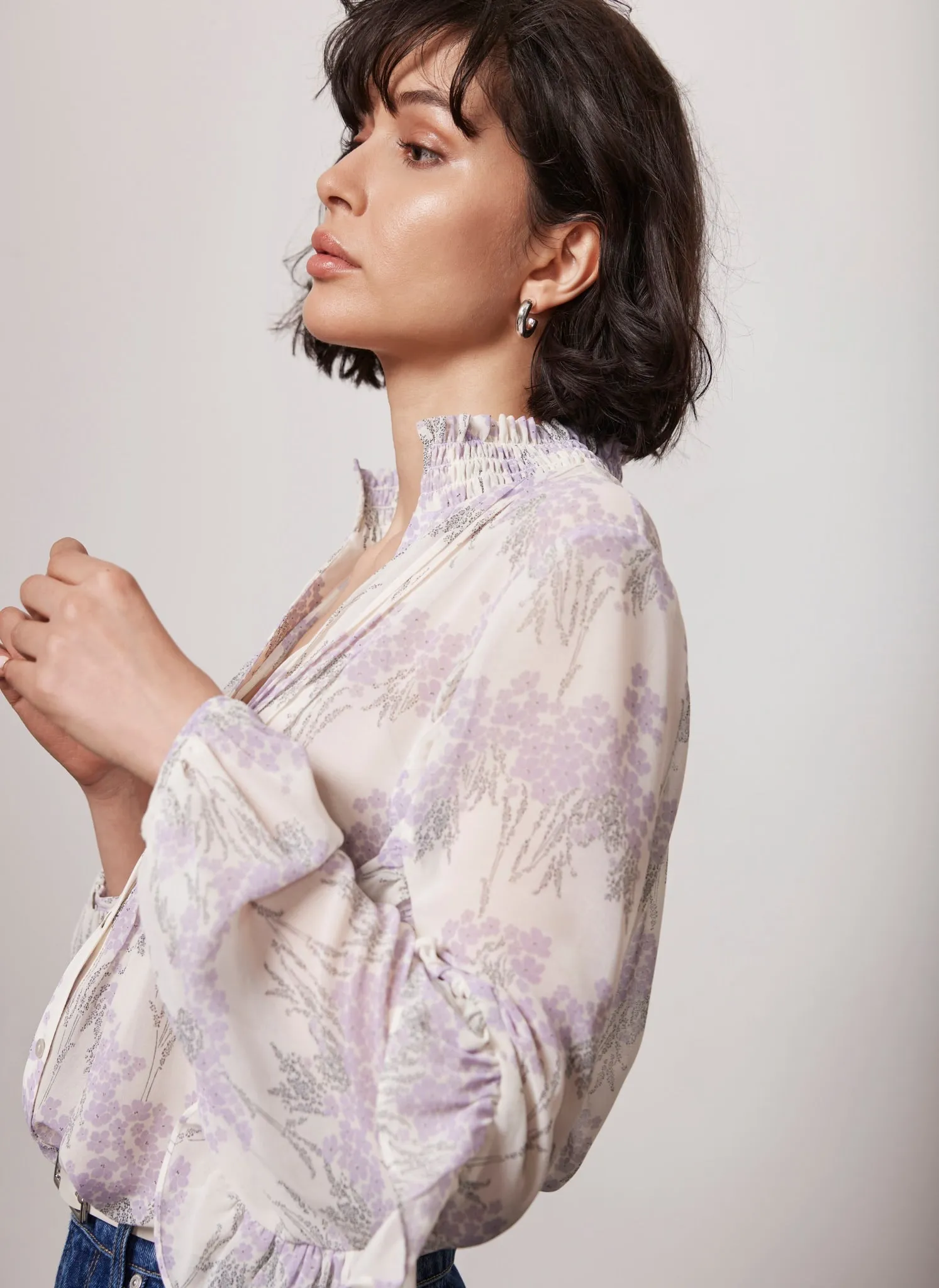 White Floral Print Blouse sold by Mint Velvet product image thumbnail 3