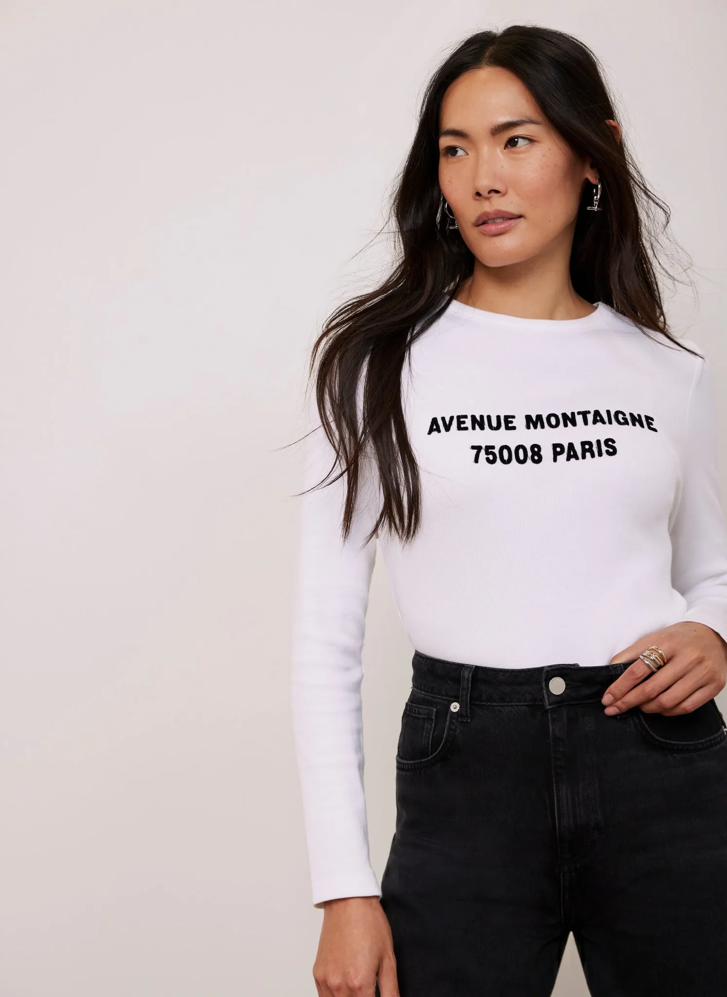 White Cotton Blend Paris Slogan Top sold by Mint Velvet product image thumbnail 4