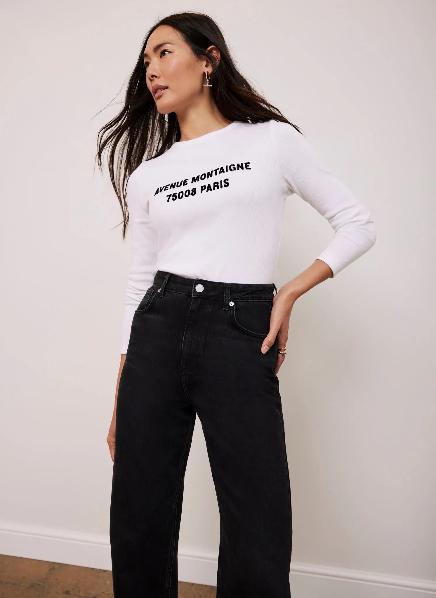 White Cotton Blend Paris Slogan Top sold by Mint Velvet product image thumbnail 3