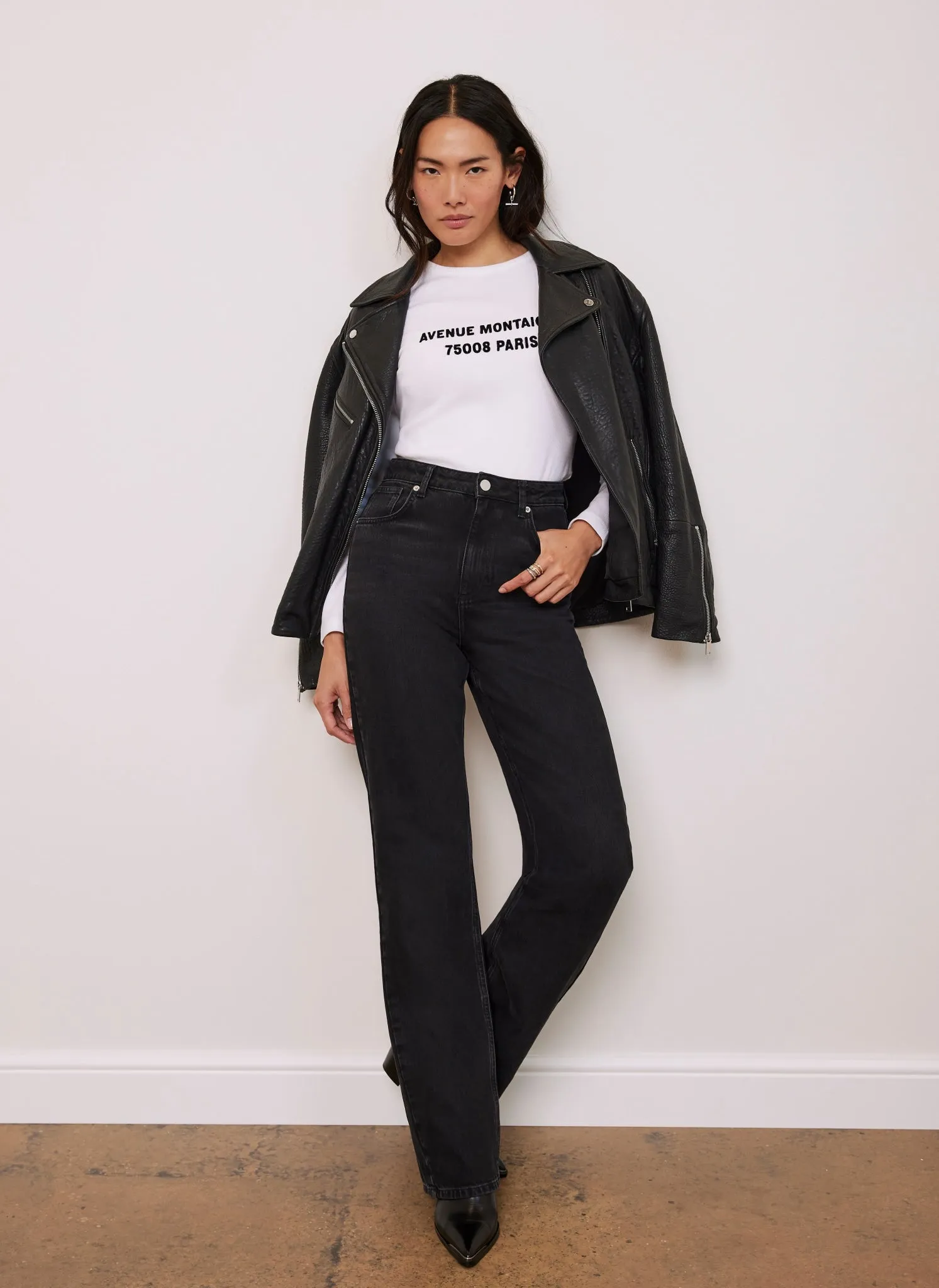 White Cotton Blend Paris Slogan Top sold by Mint Velvet product image thumbnail 5