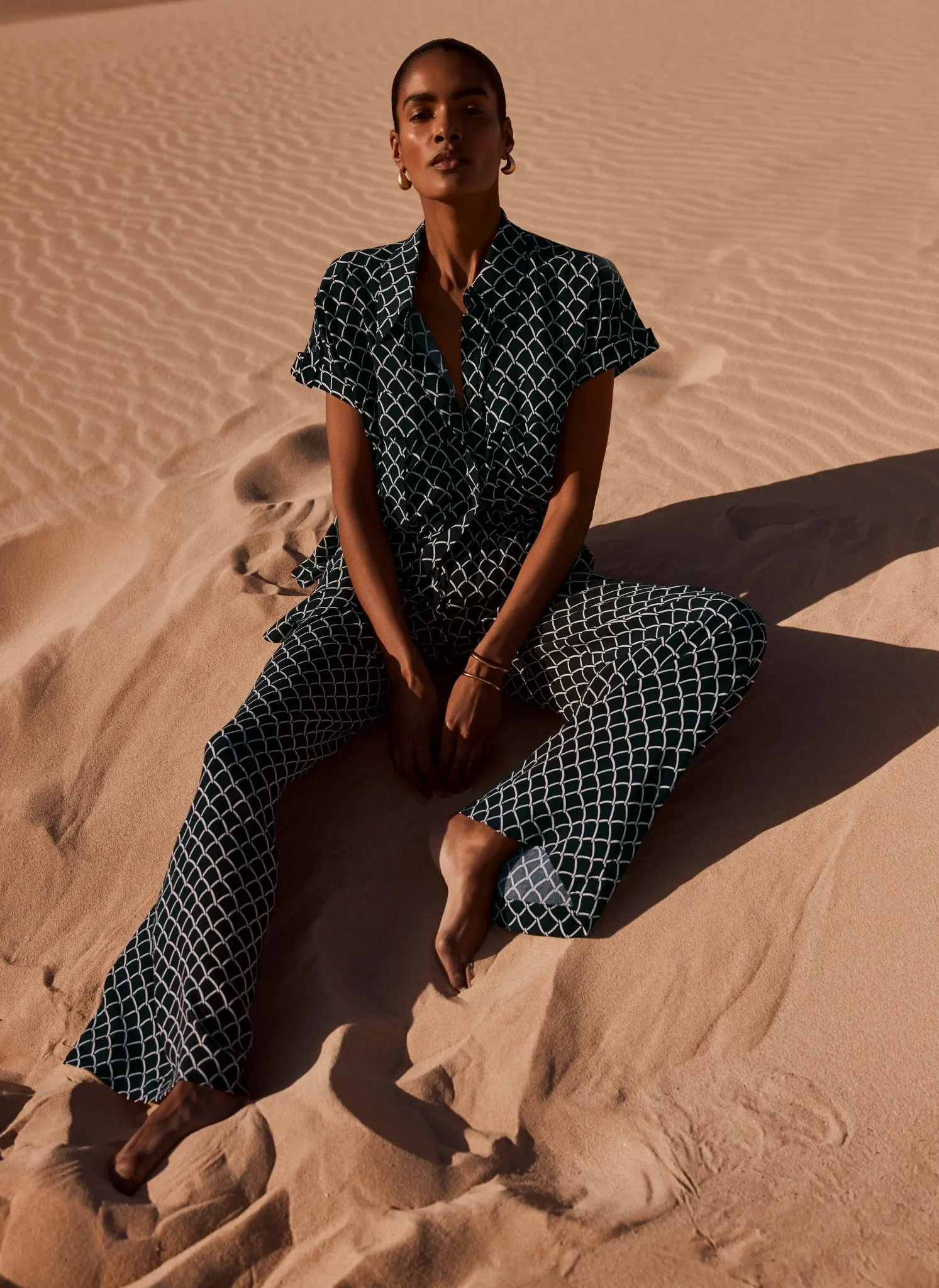 Navy Print Wide Leg Trousers sold by Mint Velvet product image thumbnail 3