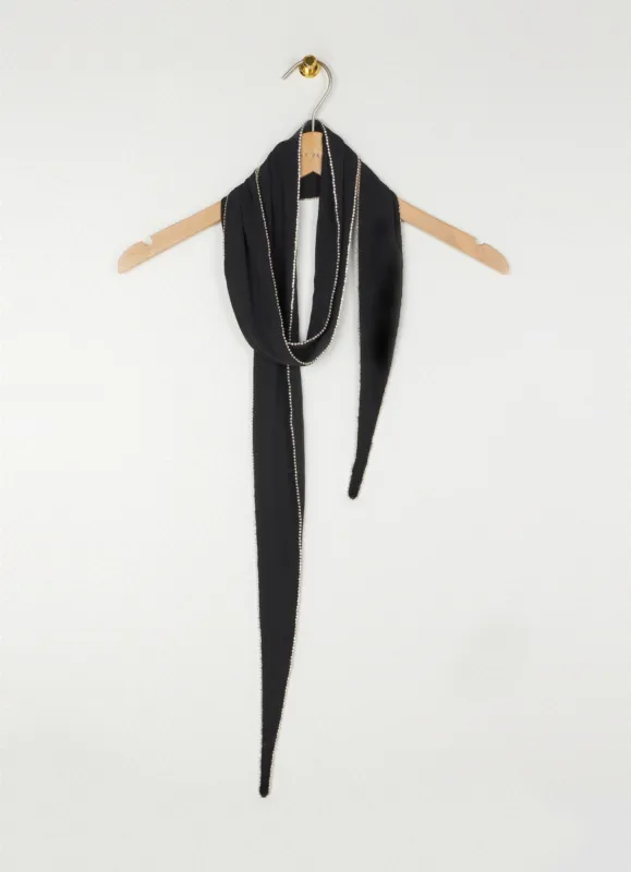 Black Diamante Trim Scarf sold by Mint Velvet