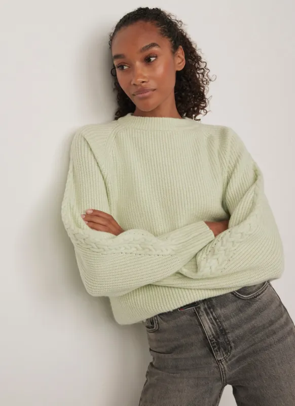 Green Cable Sleeve Jumper sold by Mint Velvet