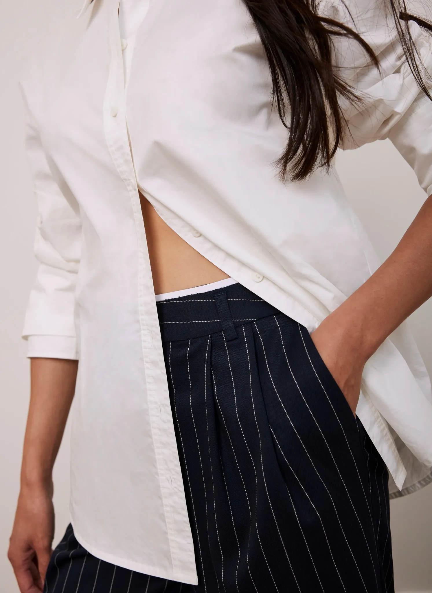 Navy Pinstripe Straight Trousers sold by Mint Velvet product image thumbnail 4