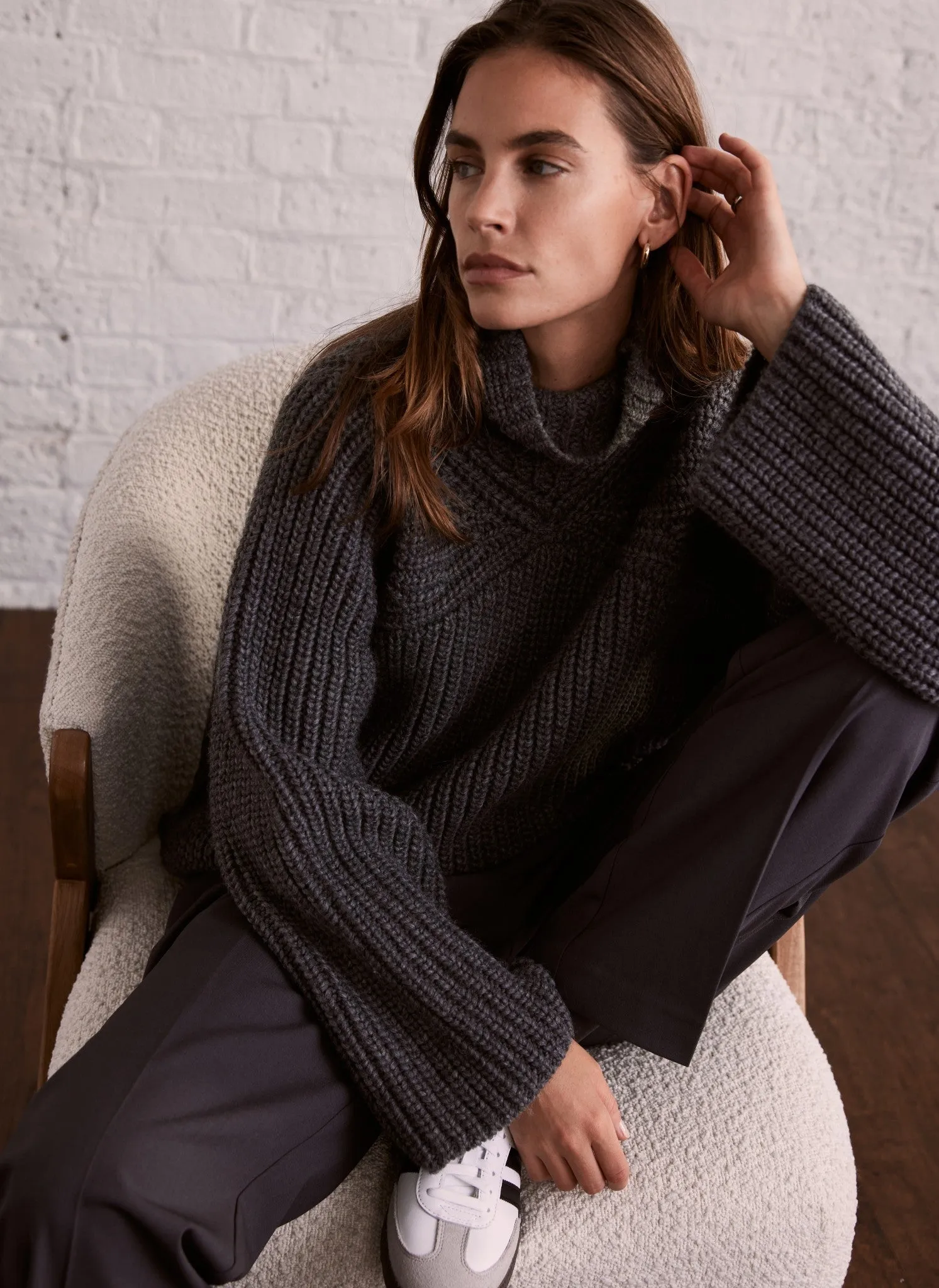 Grey Chunky Knit Jumper sold by Mint Velvet product image thumbnail 3