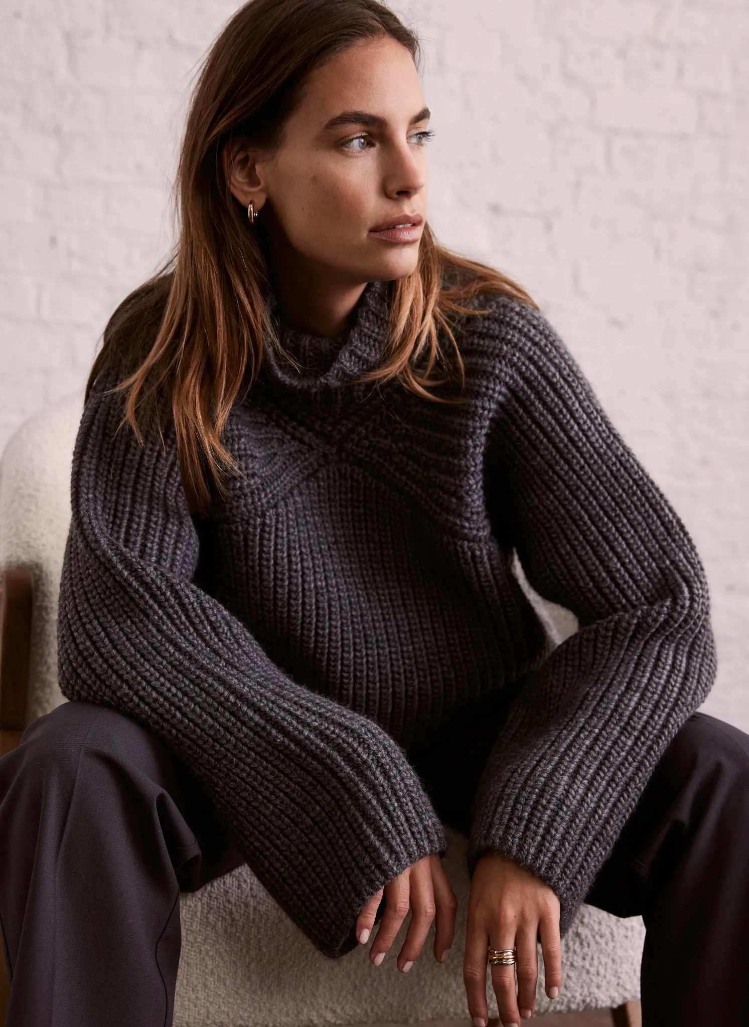 Grey Chunky Knit Jumper sold by Mint Velvet product image thumbnail 4