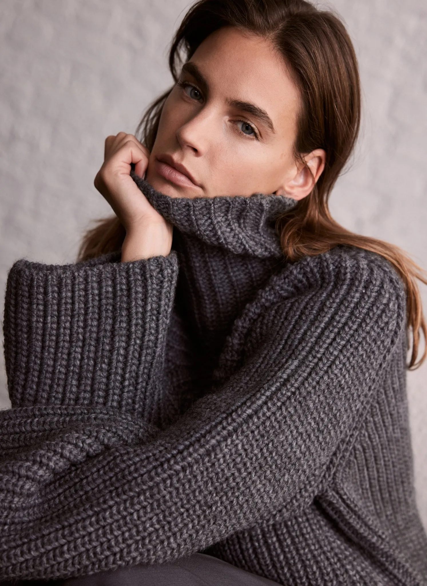 Grey Chunky Knit Jumper sold by Mint Velvet product image thumbnail 5