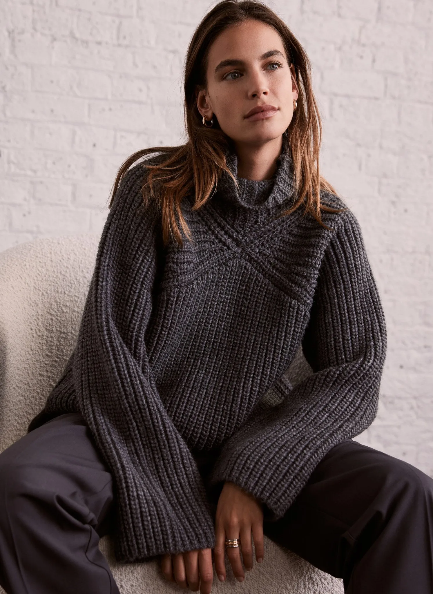 Grey Chunky Knit Jumper sold by Mint Velvet