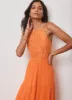 Orange Embroidered Halter Maxi Dress sold by Mint Velvet