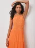 Orange Embroidered Halter Maxi Dress sold by Mint Velvet