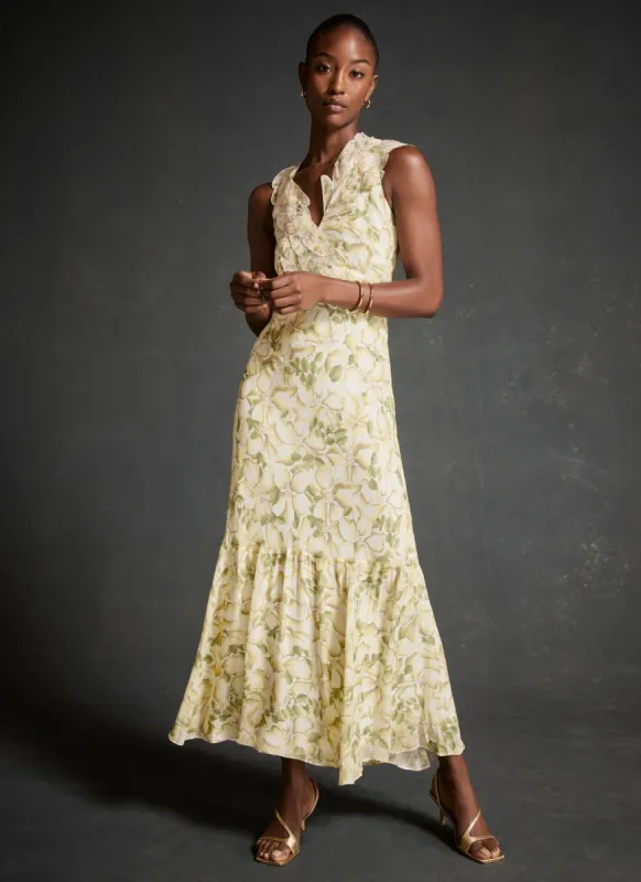 Yellow Floral Print Maxi Dress sold by Mint Velvet