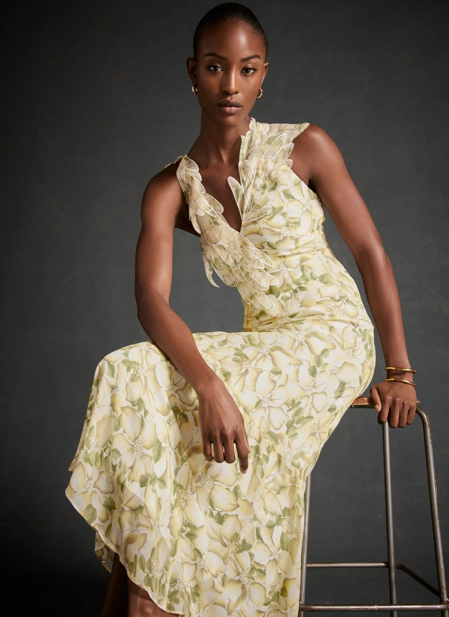 Yellow Floral Print Maxi Dress sold by Mint Velvet product image thumbnail 4