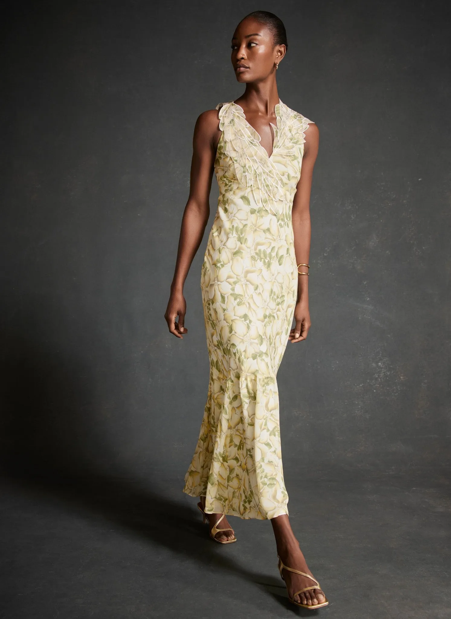 Yellow Floral Print Maxi Dress sold by Mint Velvet product image thumbnail 3