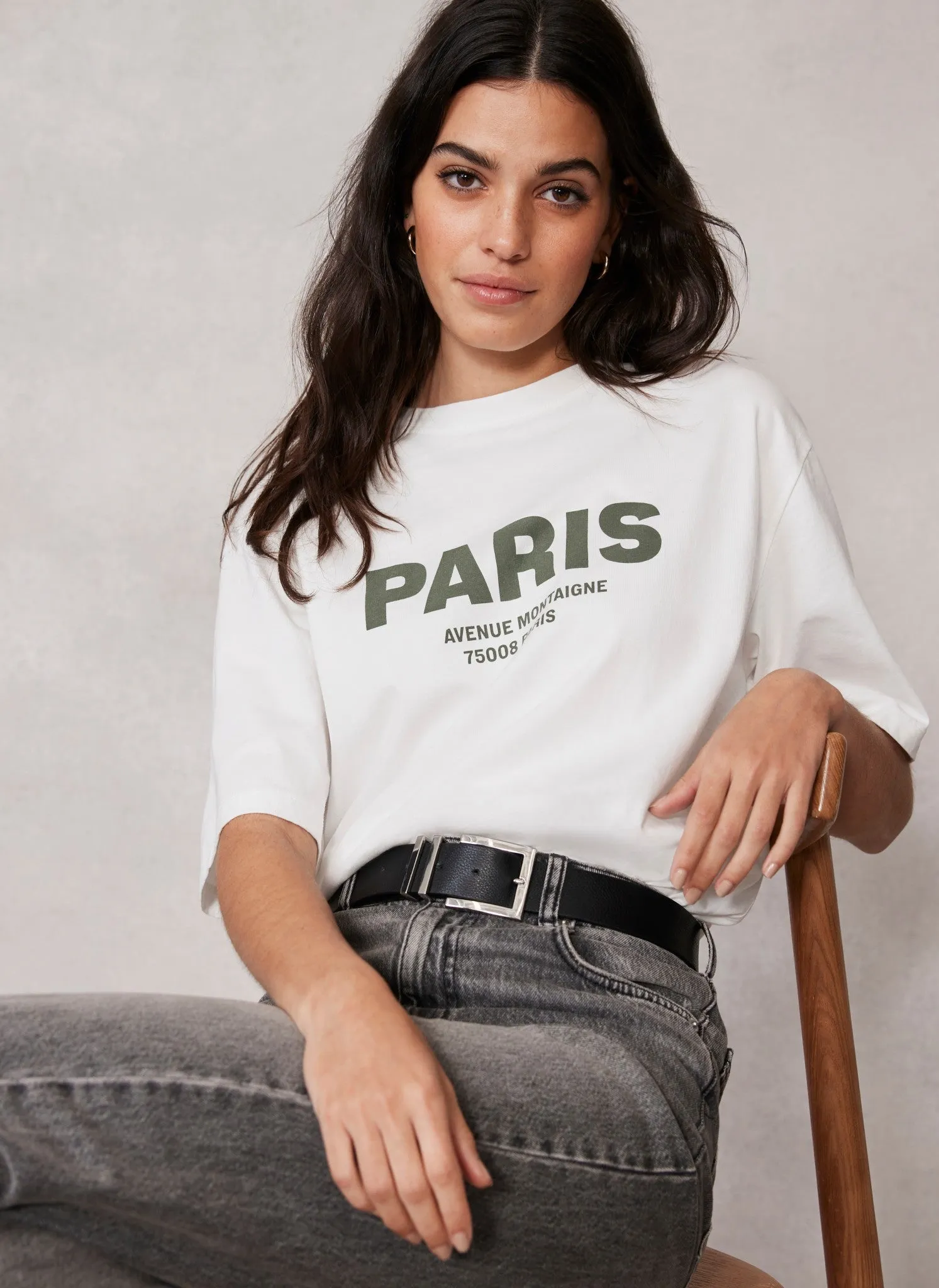 White Paris Slogan T-Shirt sold by Mint Velvet product image thumbnail 4