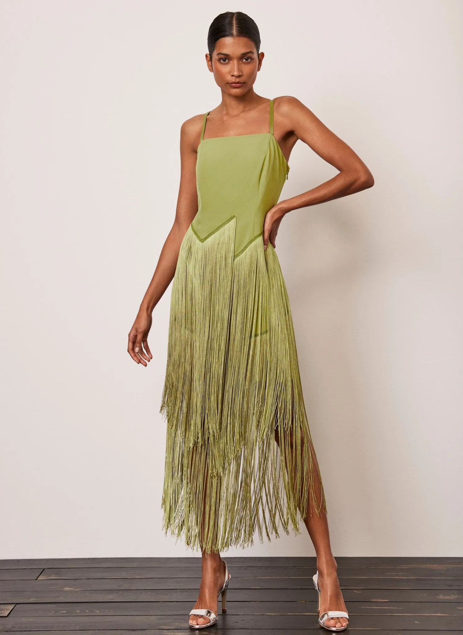 slim fit dress slacks Green Beaded Flapper Fringe Dress 3X