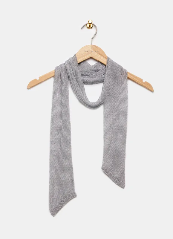 Silver Metallic Skinny Scarf sold by Mint Velvet