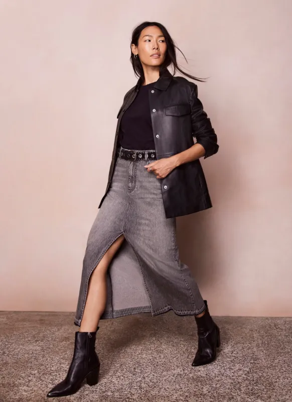 Grey Denim Maxi Skirt sold by Mint Velvet