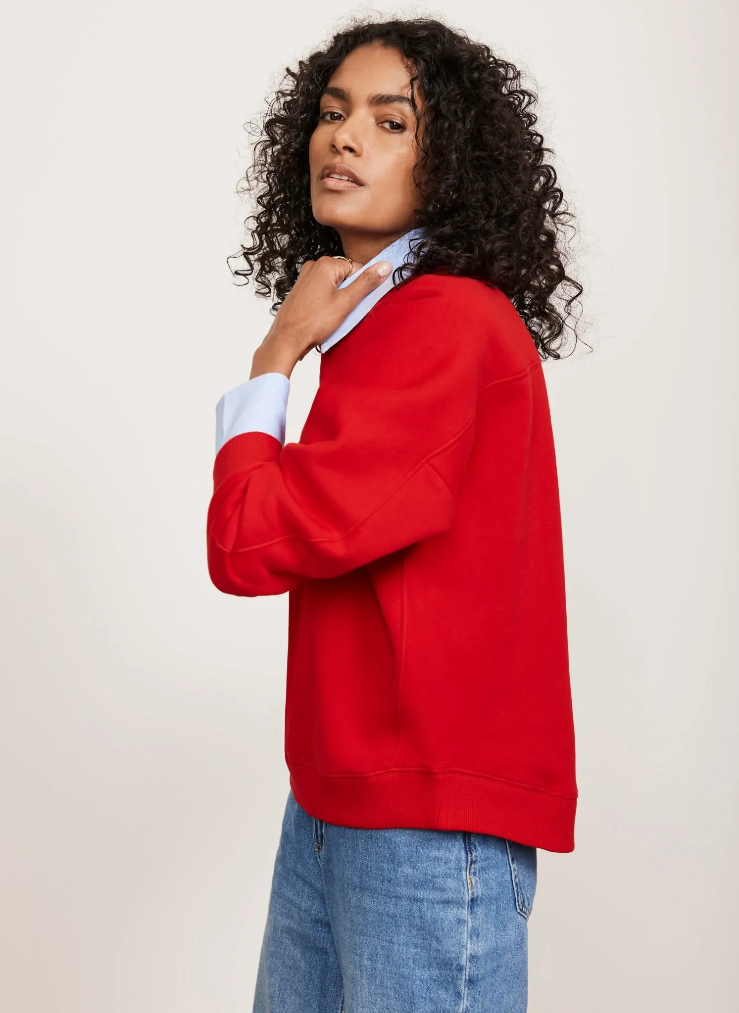 Red Cotton Blend Monaco Slogan Sweatshirt sold by Mint Velvet product image thumbnail 3