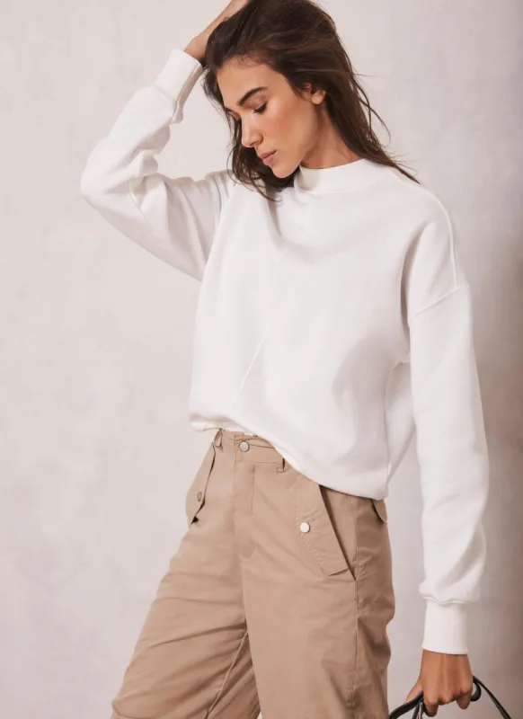 White Seam Detail Sweatshirt sold by Mint Velvet