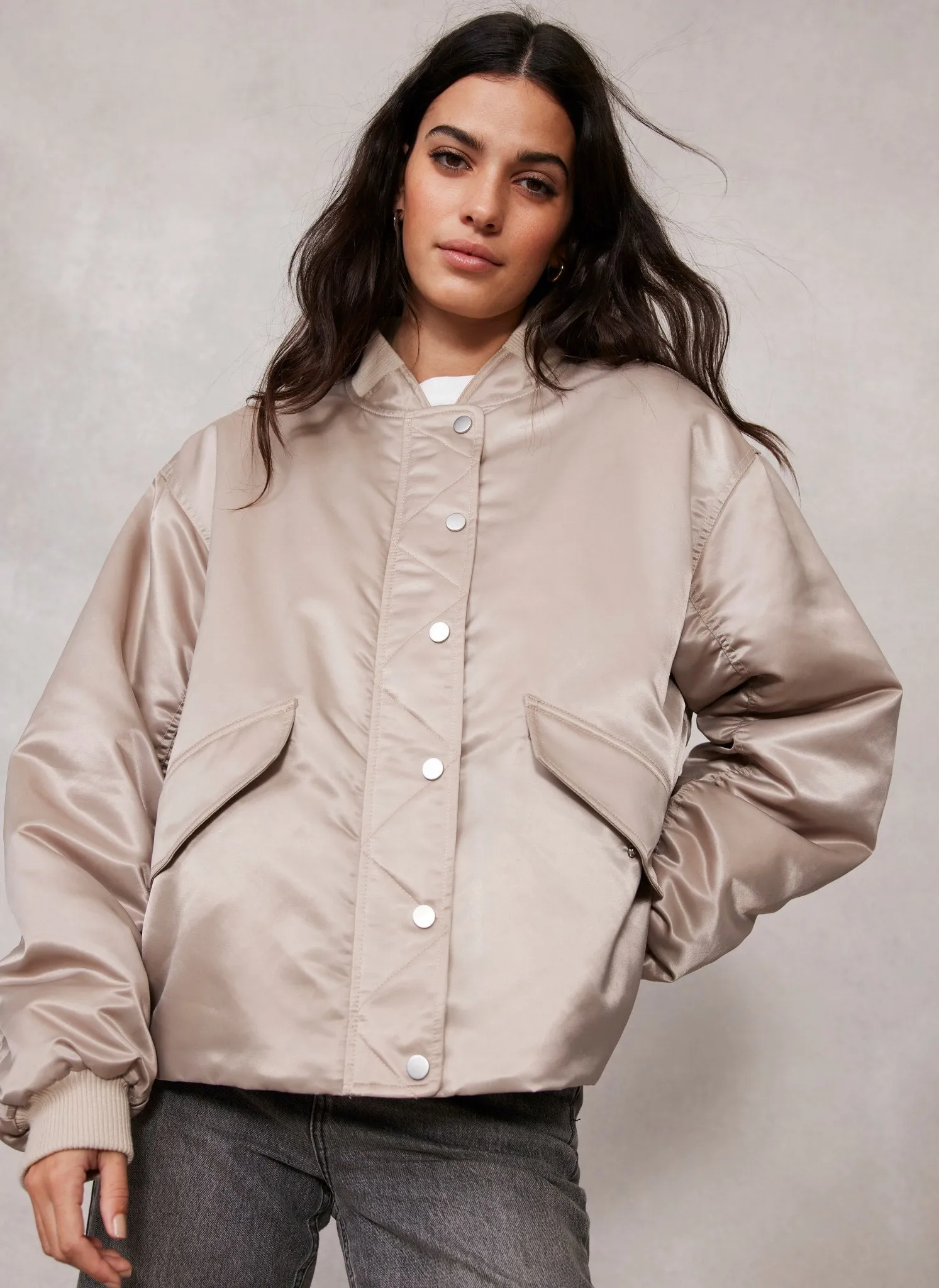 Taupe Bomber Jacket sold by Mint Velvet product image thumbnail 2