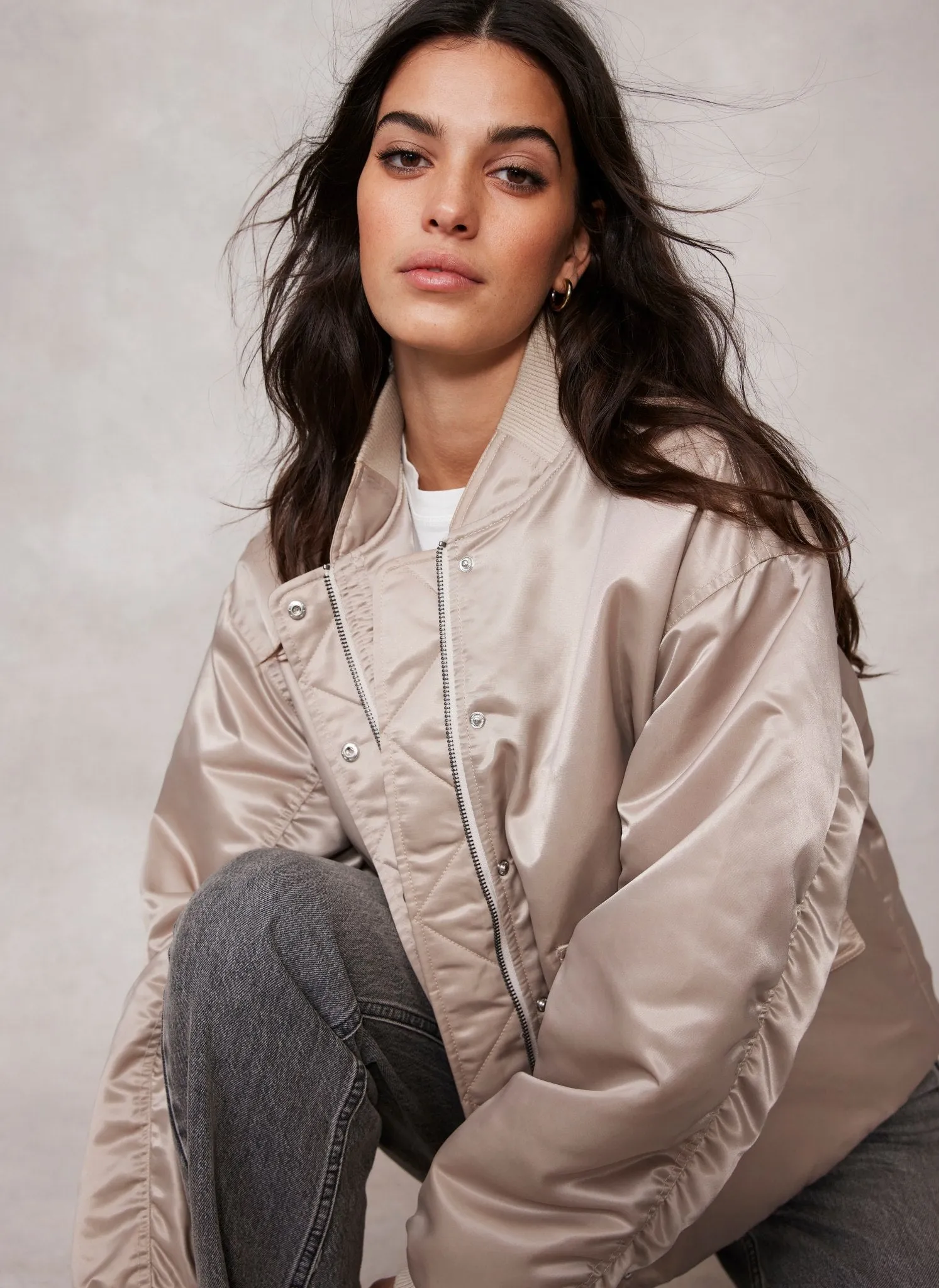 Taupe Bomber Jacket sold by Mint Velvet product image thumbnail 4