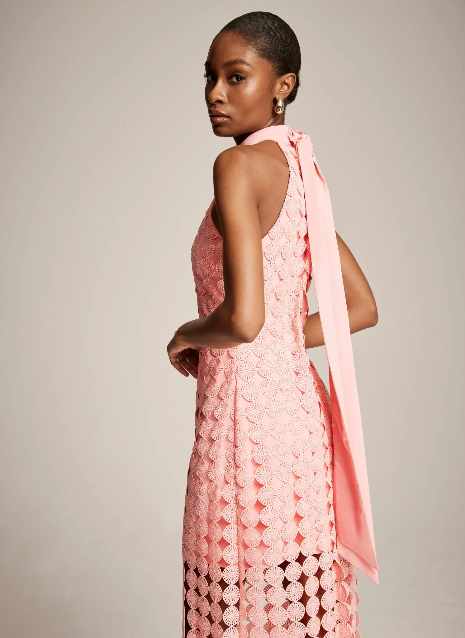 Pink Disc Fringed Midi Dress sold by Mint Velvet product image thumbnail 4