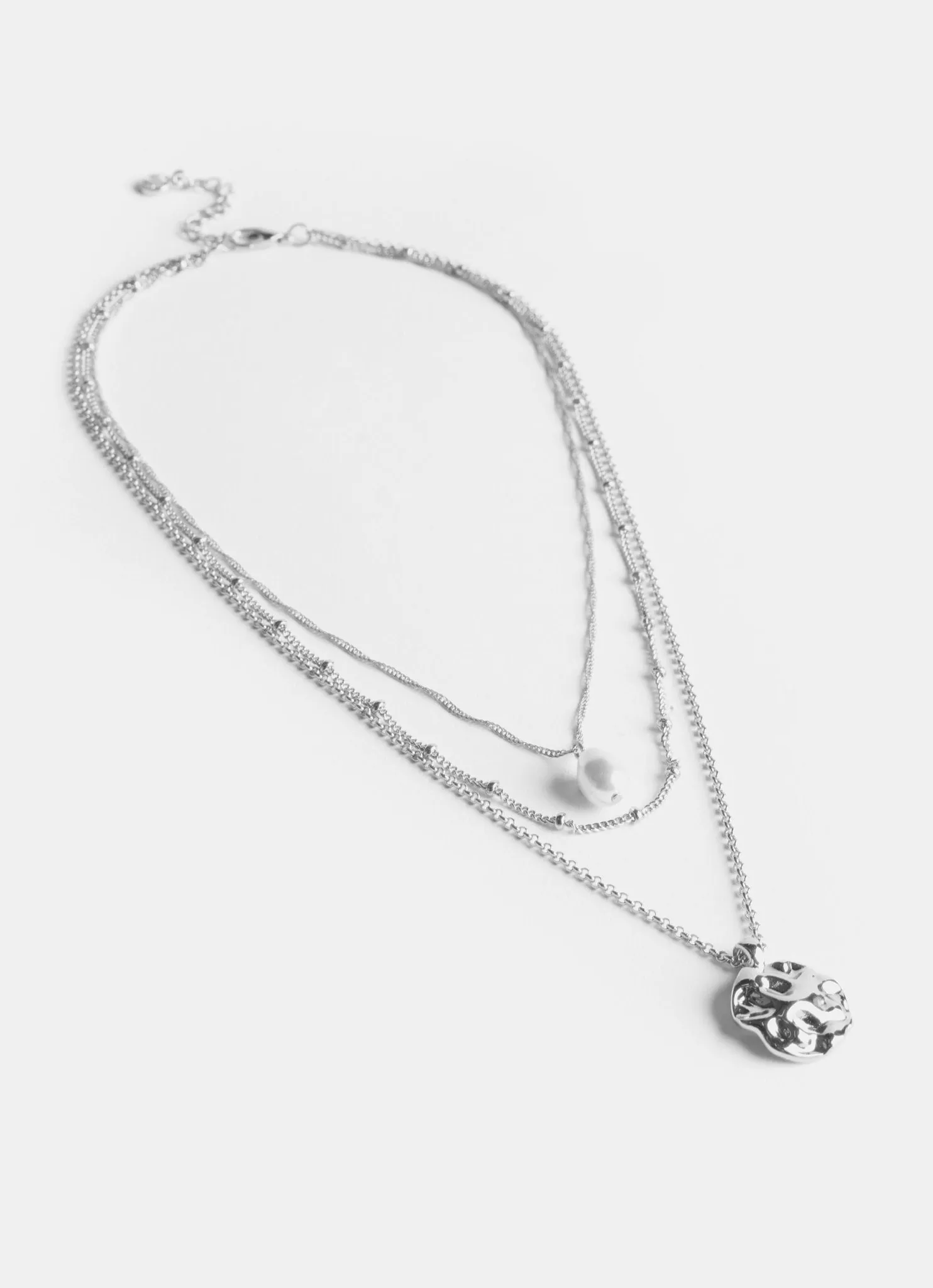 Silver Tone Layered Necklace sold by Mint Velvet product image thumbnail 3