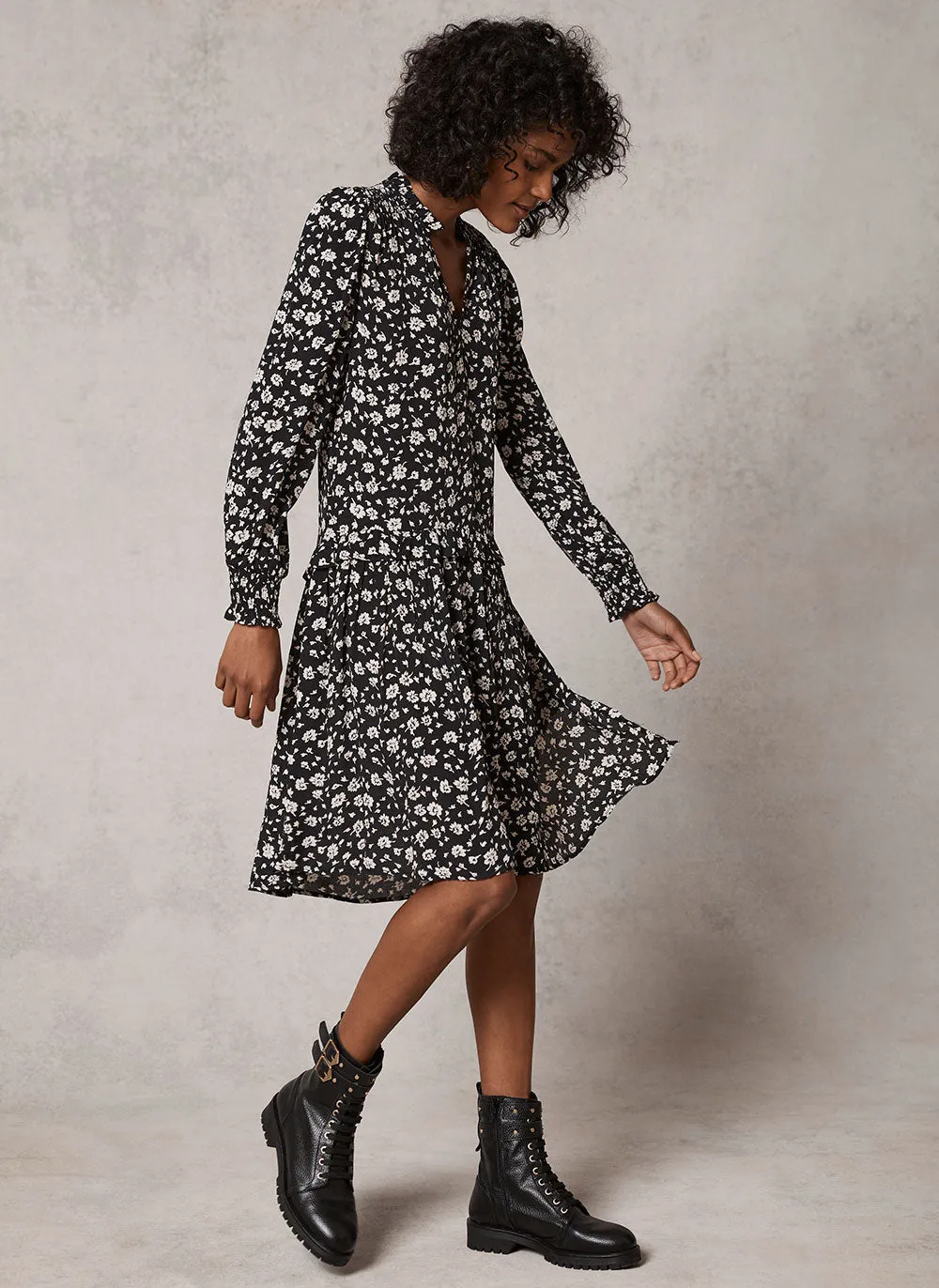 Darcie Black Floral Mini Dress sold by Mint Velvet product image thumbnail 2