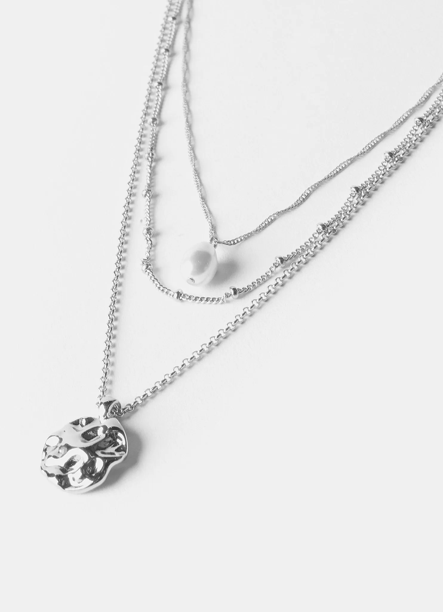 Silver Tone Layered Necklace sold by Mint Velvet