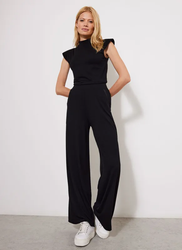 Black Palazzo Wide Trousers sold by Mint Velvet