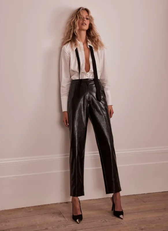 Black Faux Leather Trousers sold by Mint Velvet