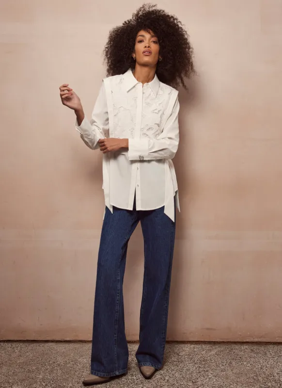 White Lace Tabard Shirt sold by Mint Velvet