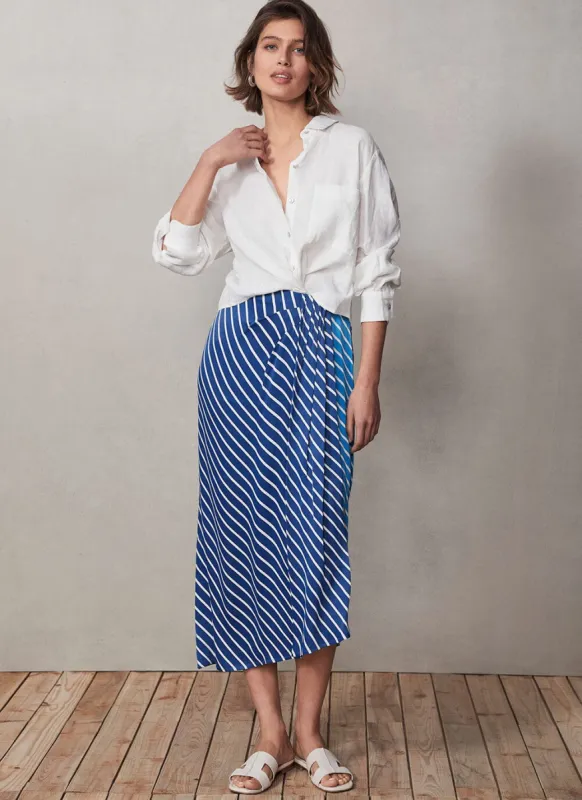Blue Striped Wrap Style Skirt sold by Mint Velvet