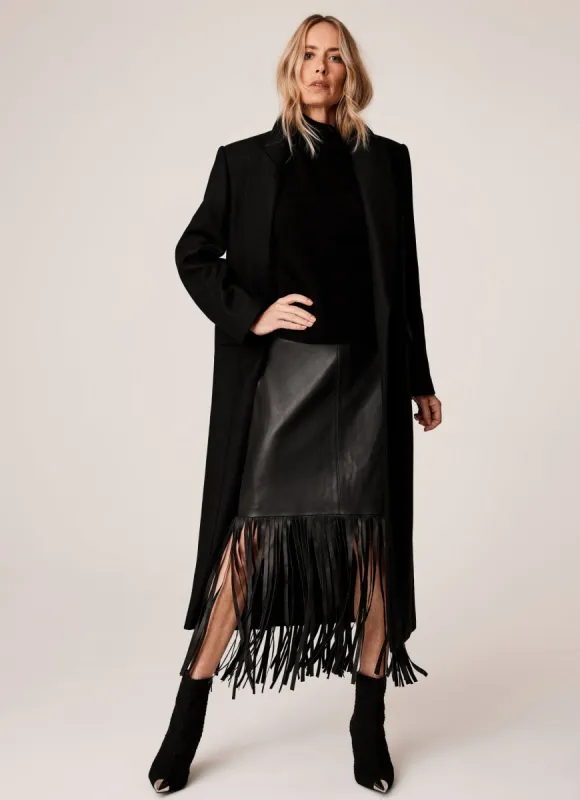 Black Wool Blend Long Coat sold by Mint Velvet